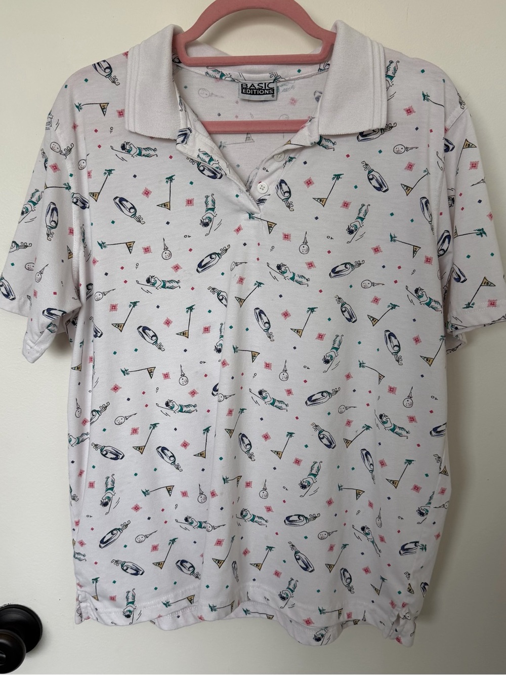 Basic Editions Golf Print Polo Shirt
